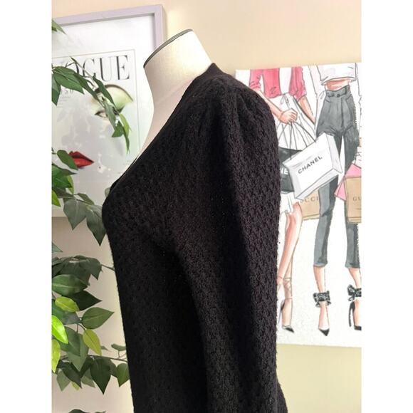 Tibi Womens Vintage Y2K Black Wool Cashmere Midi Old Money Sweater Dress Sz M - Picture 6 of 10